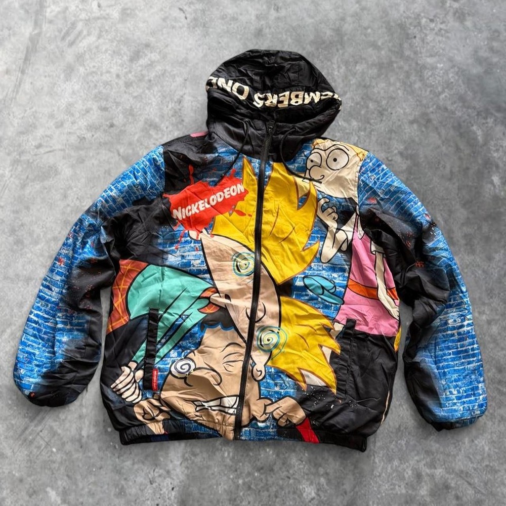 Insane Members Only x Nickelodeon Hey Arnold Full-Zip Puffer Jacket Large